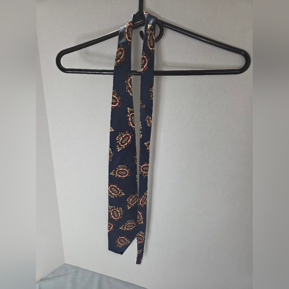 Elegant Fabriano Navy Blue Patterned Men's Tie